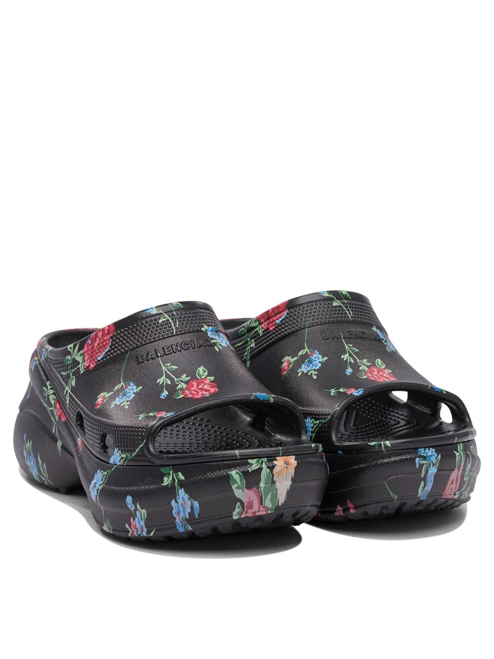 Balenciaga x Crocs Black Floral Platform Pool Slide NWT Size 39 FR
